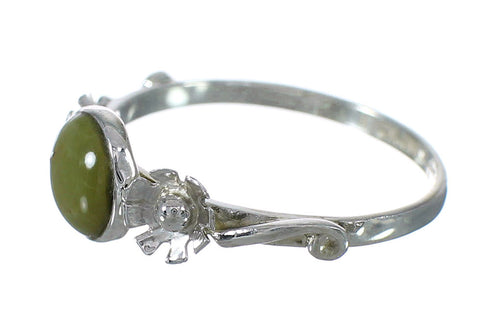 Turquoise Silver Southwest Flower Ring Size 7-3/4 YX90806